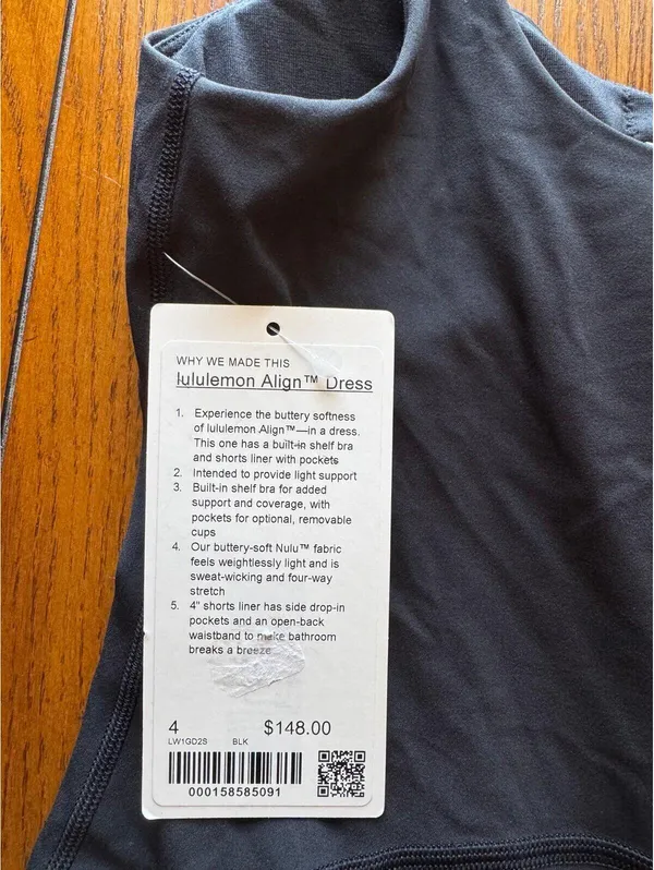 Lululemon Align Dress Black Size 4 NWT - Image 4