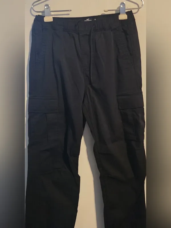 Hollister Wide-Leg Black Cargo Pants - Image 3
