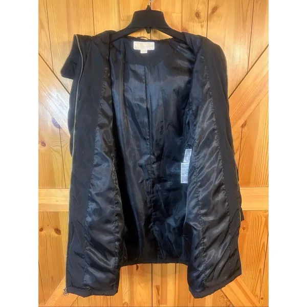 Michael Kors Long Down Quilted Puffer Jacket Tall Mock Neck Collar Size XS (5981 - Image 8