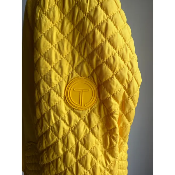 T by Talbots Yellow Quilted Sweatshirt Small Golf Pullover Stretch Athleisure - Image 7