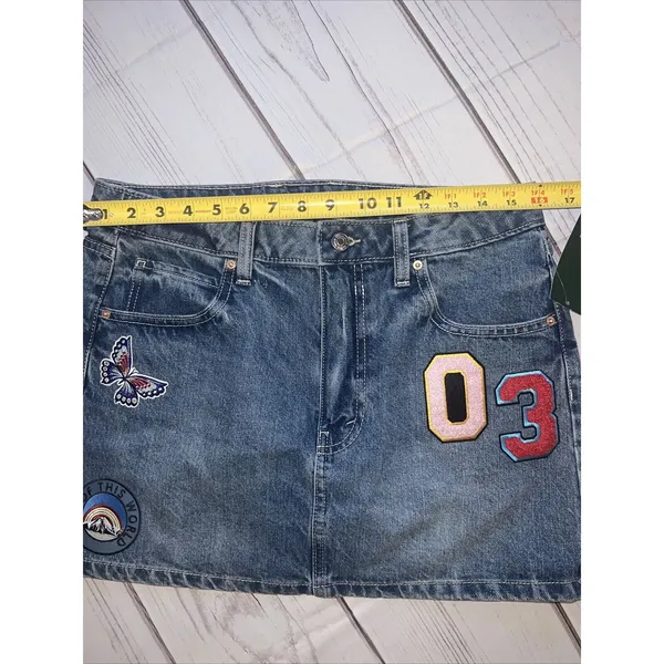 Wild Fable Denim Mini Skirt With Patches Women’s 8 NWT - Image 5