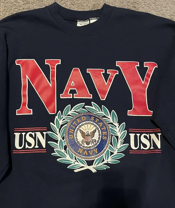 United States Navy Crewneck Sweater Blue Size M - Image 2