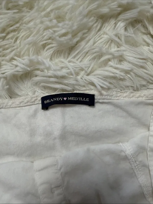 Brandy Melville White Button-Front Crop Camisole - Image 3