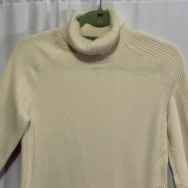 Vintage Y2K Polo Jeans Ralph Lauren Womens Turtleneck Ribbed M Cream Classic - Image 2