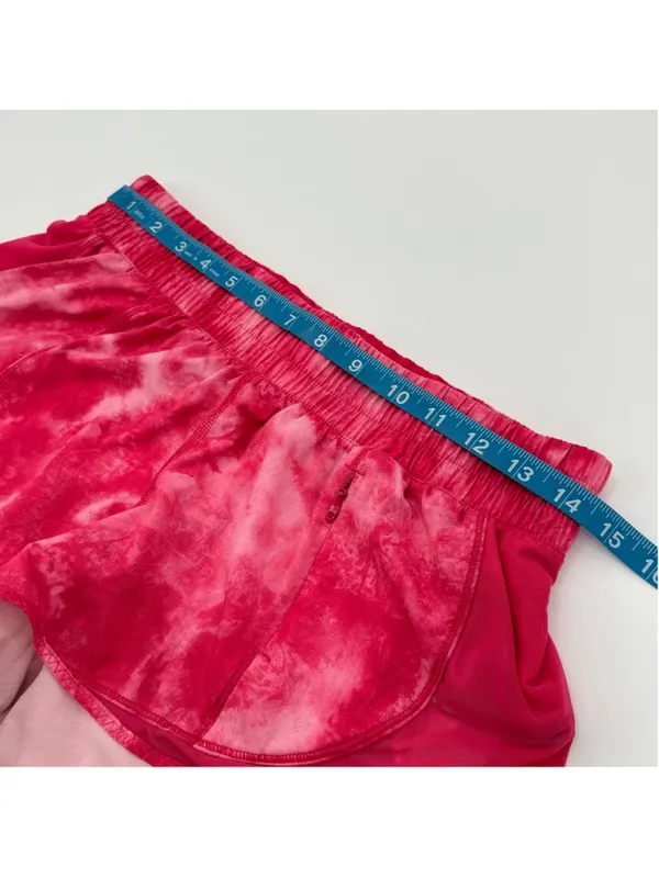 Lululemon Beat The Heat Short Tidal Boom Juice Size 8 Red Pink Tie Dye - Image 9