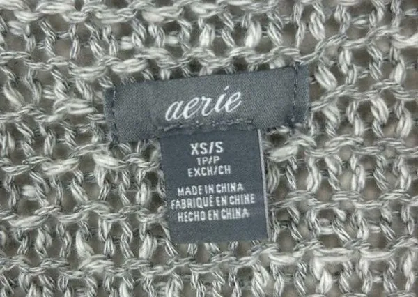 Aerie Grey Chunky Open Knit Oversized Cardigan Sweater Size XS/S - Image 6