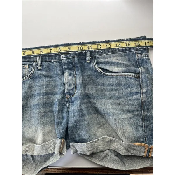 Abercrombie & Fitch Button Fly Cuffed Denim Shorts Size 6 - Image 8