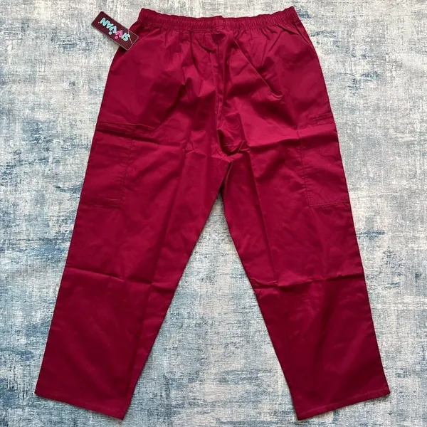 NWT! Sivvan by Adar Unisex Classic Fit Burgundy Scrubs 2XL - Image 2