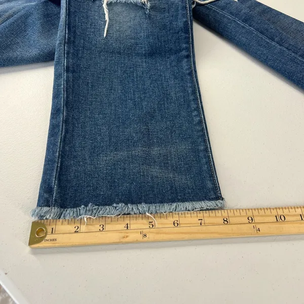 Madewell Retro‎ Cropped Bootcut Jeans Womens 26 Blue Denim Distressed Raw Hem - Image 16
