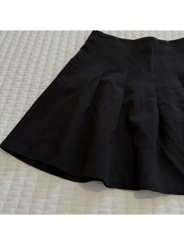 Alice + Olivia Black Employed Pleated Short Skirts A Line Sz 2 Women’s - Image 14