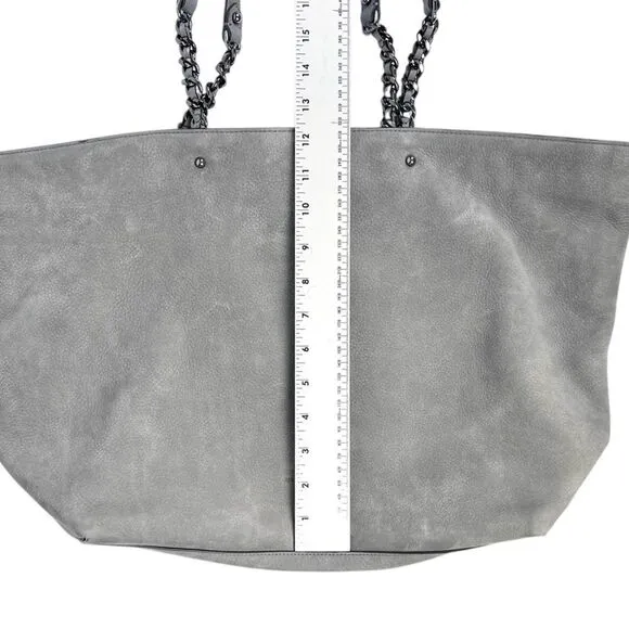 Rebecca Minkoff Chain-Trim Grey Suede‎ Large Tote Bag - Image 5