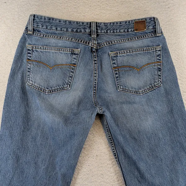 BKE Denim Trail Jeans Womens 30‎ Blue Cotton Bootcut Raw Hem USA Altered Cutoff - Image 5