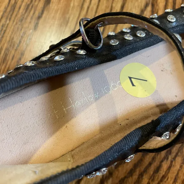 House of Harlow 1960 Flashy Black Rhinestone Mary Jane Ballet Flats Size 7M - Image 5
