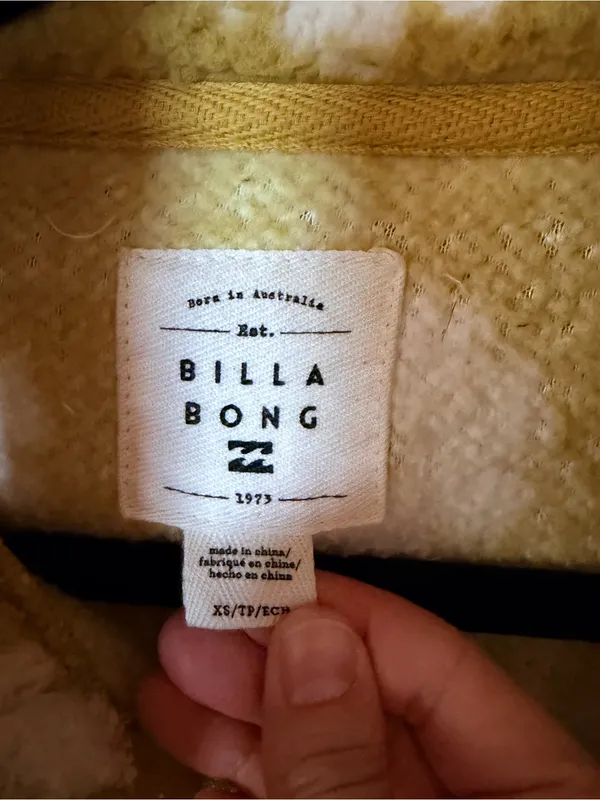 Billabong time off half zip pullover yellow and white daisy floral print XS - Image 4