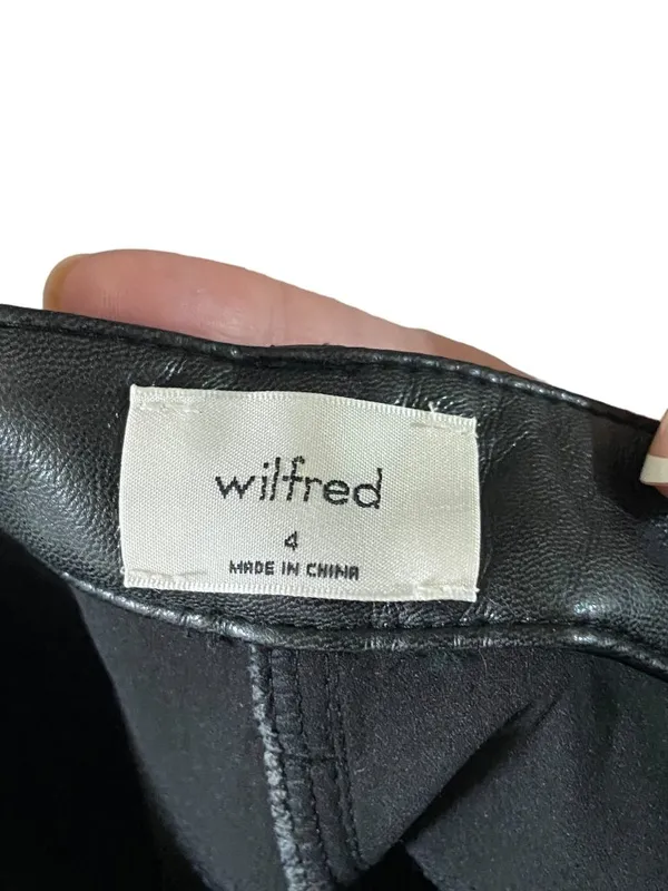 Wilfred Aritzia Melania Faux Leather Pants Black Size 4 Minimalist Classic Sexy - Image 3