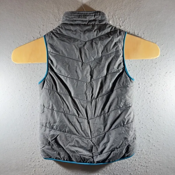 1616 | ASICS Reversible Quilted‎ Fleece Running Vest Gorpcore Teal Gray Womens S - Image 2