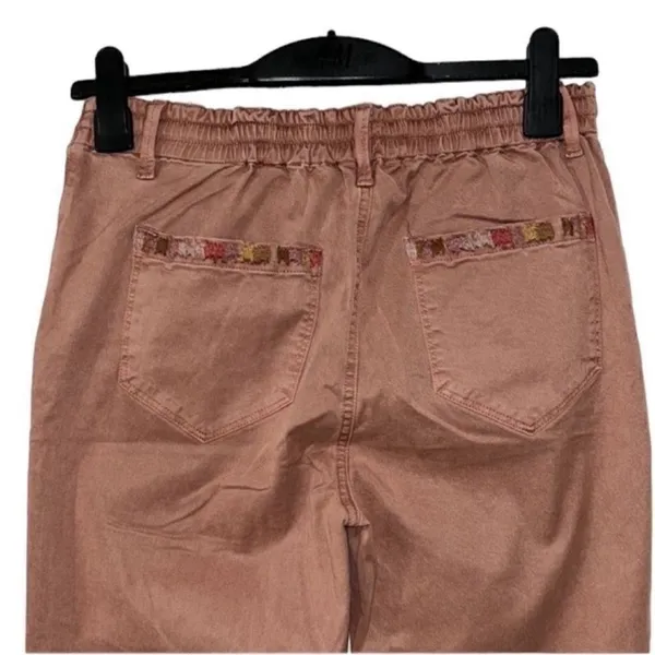 Driftwood Mauve Embroidered Stitch Cuffed Leg Pants(Size Small) - Image 10