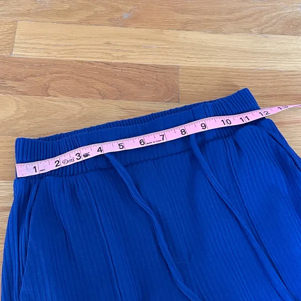Modus Women’s XS Blue Ribbed 2 Piece Lounge Set Top Jogger Pants Cotton Blend - Image 6