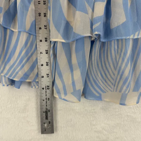 MISA Los Angeles Becca Dress Short Sleeve Blue Beige Zebra Print S READ‎ - Image 4