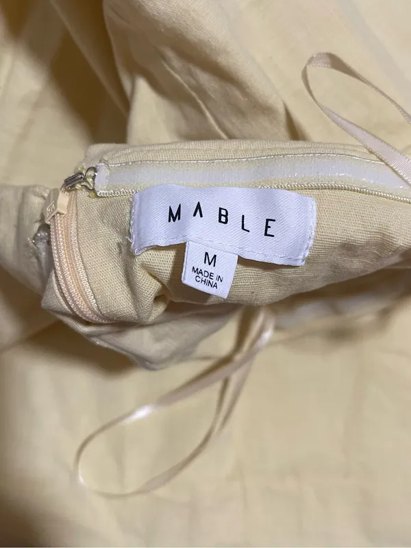Mable Strapless Yellow Bodycon Summer Dress size M - Image 3