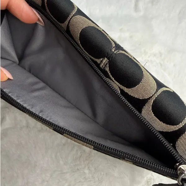 COACH Black Signature Canvas Wallet - Image 8