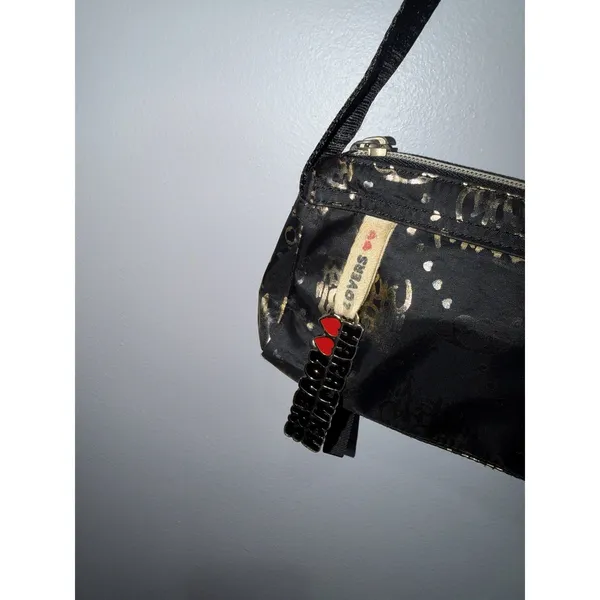 Harajuku Lovers‎ Shoulder Bag Purse Crossbody Roller Disco Y2K Black Gold F - Image 5