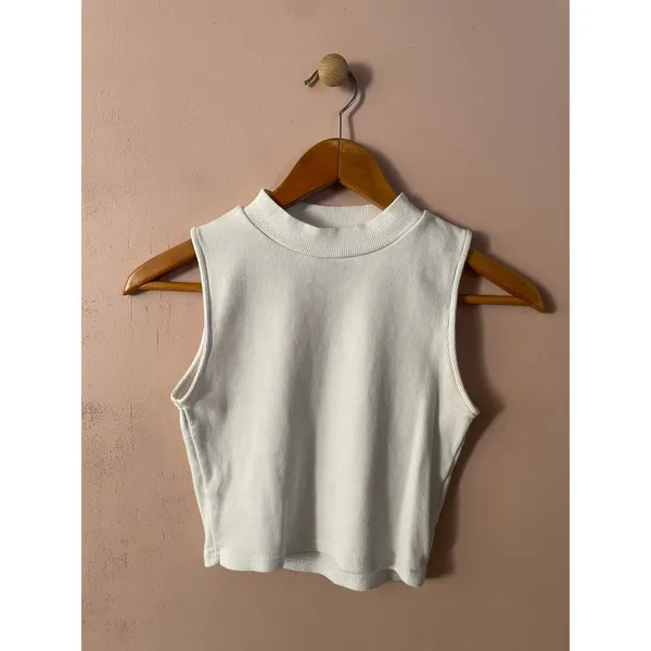 Supré White Mock Neck Crop Top Size S - Image 11