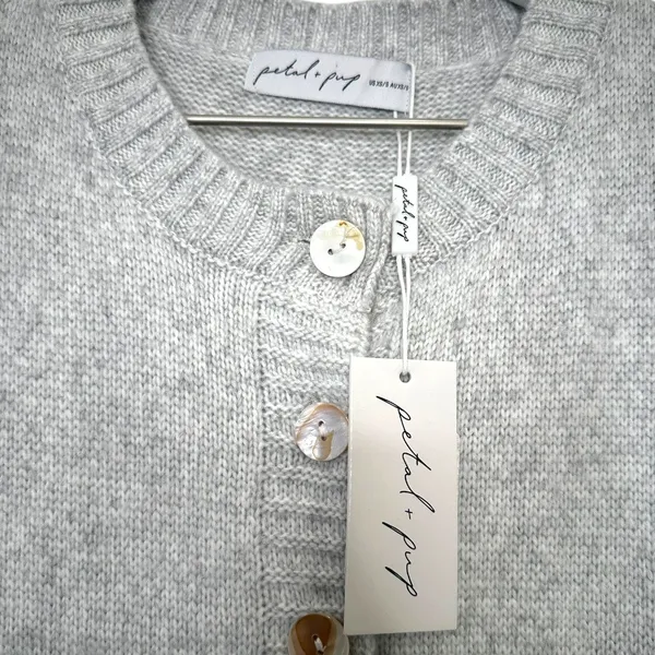 NWT Petal + Pup Knit Sweater Vest Light Gray Size XS/S - Image 7