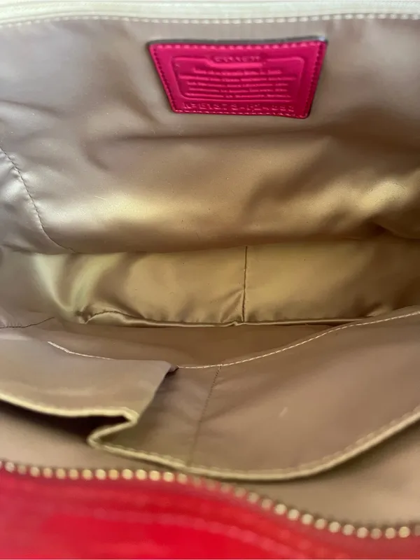 Coach Red Patent Leather Shoulder Tote - Image 6
