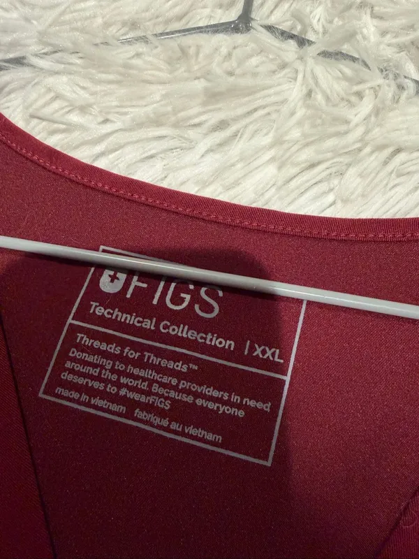Figs Catarina Scrub Top in Burgundy XXL - Image 7