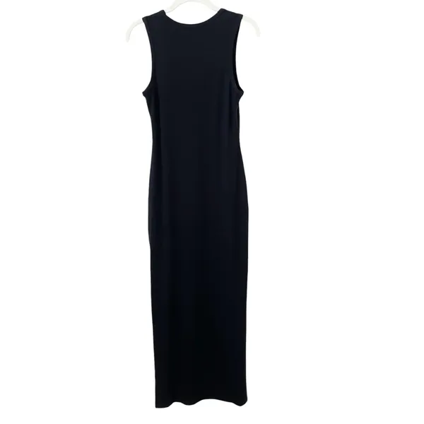 Quince Tencel Jersey Tank Maxi Dress Black Size Small Minimalist Side Slit - Image 2