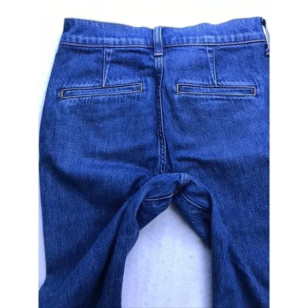J.Crew 96 Flare Jeans Womens 24 Blue New High Rise Patch Pocket RE-96-IDG‎ - Image 7