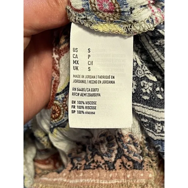 american eagle Size Small romper Spaghetti Straps Colorful‎ Boho Peasant Beach - Image 9