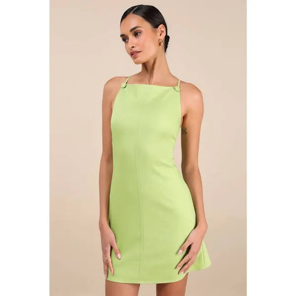 NWT Lulus Mini Dress Green Square Neck Casual Party Womens Bundle Size M - Image 10