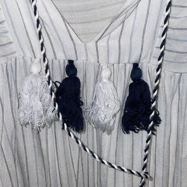 Anthropologie Savannah Jane White and Navy Striped Sleeveless Top - Image 5