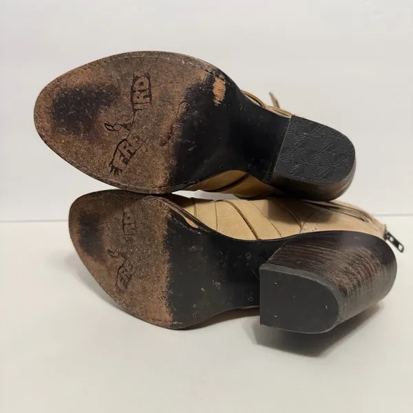 FREEBIRD by Steven Joker Leather Ankle Booties Size 7 Strappy Distressed Boho - Image 5