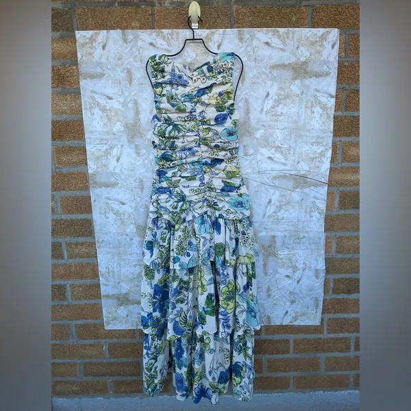 Abercrombie & Fitch High Neck Ruched Tiered Maxi Dress size XS - Image 8