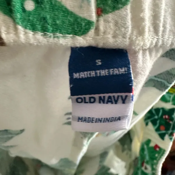 Old Navy Men’s Flannel Cotton Christmas Santa Graphic Pajama Pants S Drawstring - Image 5