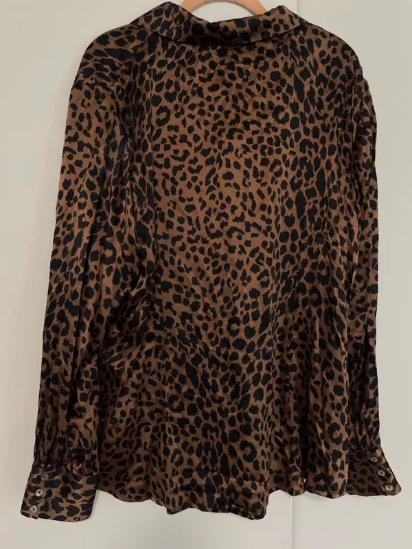 Valerie Stevens 100% Silk Long Sleeve Button Down Collared Vintage Top 16 - Image 6