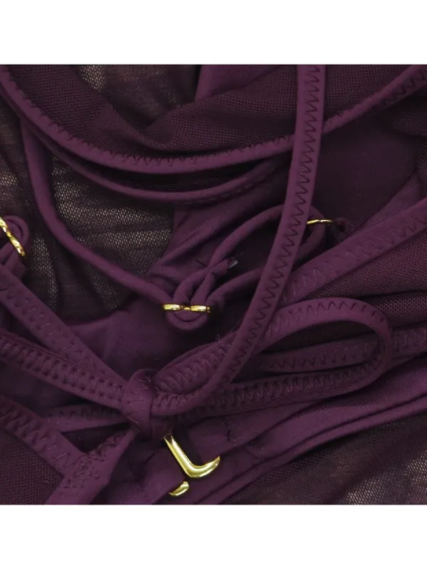 NWT Becca Mesh Overlay Convertible Bralette Bikini Swim Top Aubergine Purple D - Image 16