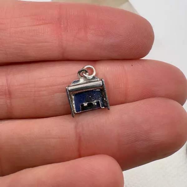 Vintage‎ Sterling Silver Piano Charm Rhodium Plated Musical Pendant 1.22g - Image 8