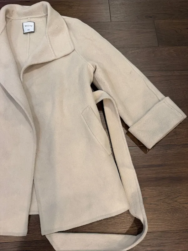 MOTF Cream Belted Trench Coat 3/4 Sleeve Size XS - C19-106 - Image 6