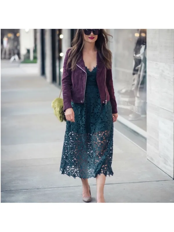 ASTR Green Lace Midi Dress - Image 4