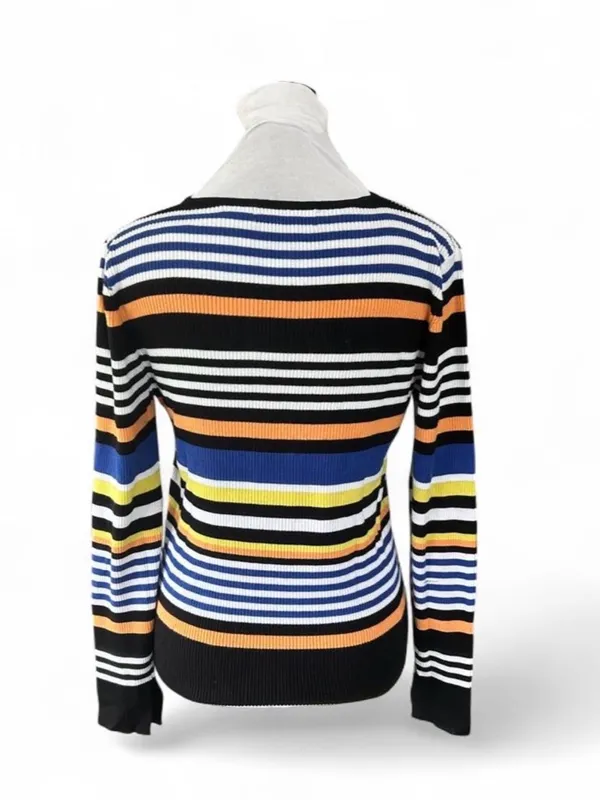 Philosophy multi-colored horizontal striped sweater in size L - Image 4