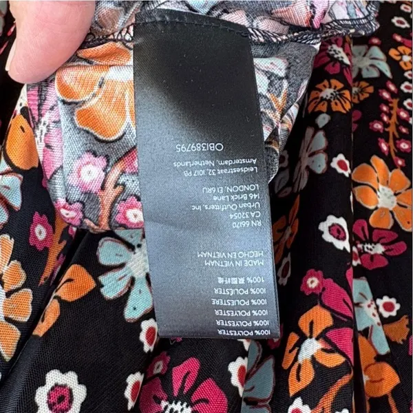 NWT Free People Daisy Jane Black Floral Swing Dress Generous Medium Retail $148 - Image 7