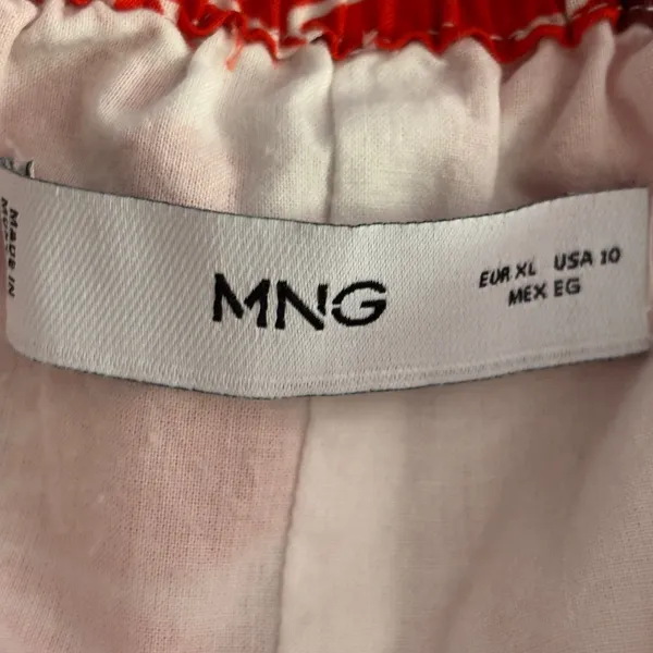 Mango MNG Floral Dress 10 Red Puff Sleeve Cottagecore Boho Milk Maid Peasant - Image 7