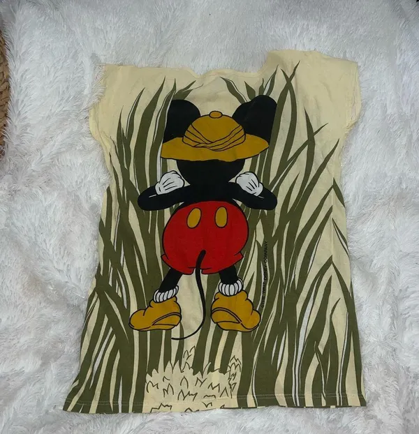 Disney Mickey Mouse Safari T-Shirt The Walt Disney Company Long Shirt RARE OSFM - Image 4