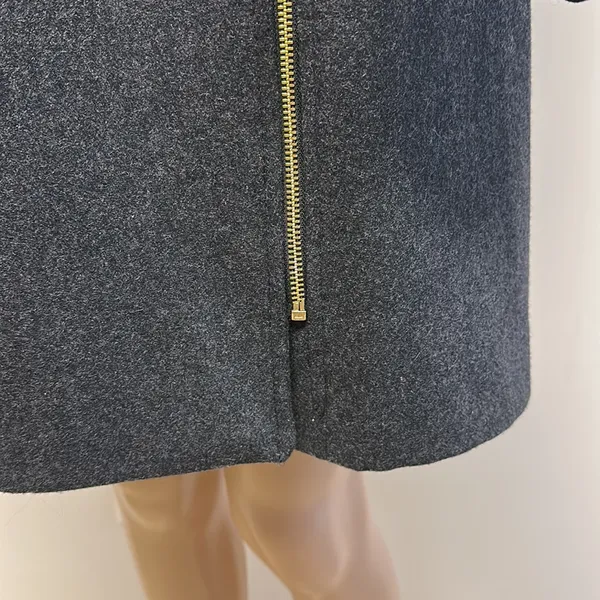 Michael Kors Dark Gray Wool Coat with Gold Hardware size M - Image 7