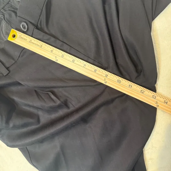 Loft Pleated Ankle Pants Womens 14 Black Elastic Back Tapered Academia Office - Image 5