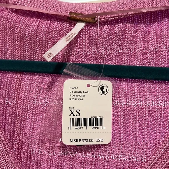 Free People Butterfly Bush‎ Pink Knit Cardigan x-Small NWT - Image 4